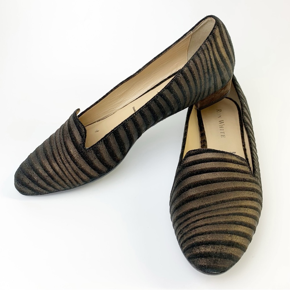 Ron White Black/Gold Women’s Slip-on Flats Cushioning Construction Size 7